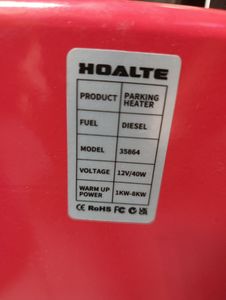 Б/в Автономний дизельний обігрівач Hoalte 35864 01-200906200