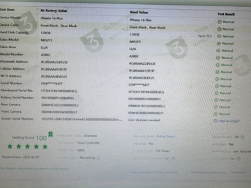 Б/в Мобільний телефон Apple iphone 16 plus 128gb esim 01-200983791