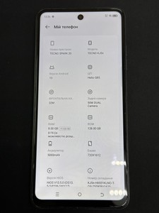 Б/в Мобільний телефон Tecno spark 20 kj5n 8/128gb 01-201013806