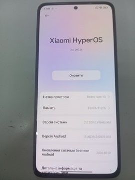 Б/в Мобільний телефон Xiaomi redmi note 13 4g 8/512gb 01-201103748