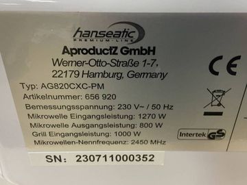 16-000255048: Hanseatic ag820cxc pm