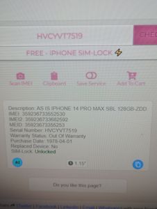 Б/у Мобильний телефон Apple iphone 14 pro max 512gb 01-200802426