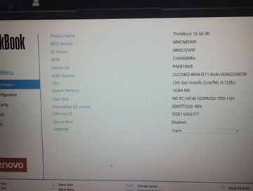 01-200637224: Lenovo 16/core i5-1335u ddr5/16gb ddr5/hdd *відсутній/ssd 1000 gb/*інтегрована