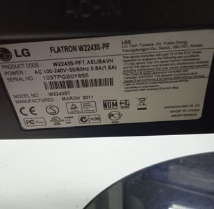 01-200778782: Lg w2243s
