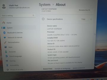 Б/у Ноутбук Lenovo 13/core ultra 5 125u ddr5/16gb ddr5/ssd 220 gb/*інтегрована 01-200836389