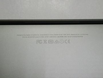 Б/в Ноутбук Apple macbook pro a1707 15.4/ core i7 2,7ghz/ ram16gb/ ssd512gb/ hd530 01-200897556