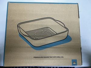 01-200780611: Tupperware perviaglass square tray with grill 3.2l