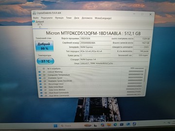 Б/в Ноутбук Lenovo 15/core i3-n305 ddr5/8gb ddr5/hdd *відсутній/ssd 512 gb/*інтегрована 01-201106776