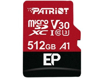 Patriot 512gb microsdxc class 10 uhs-i u3 v30 a1