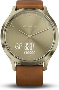 Часы Garmin vivomove hr gold with light brown leather band 010-01850-15