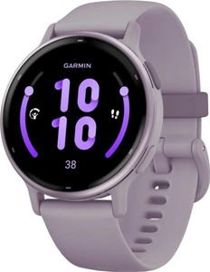Garmin vivoactive 5 metallic orchid aluminum bezel with orchid case and silicone