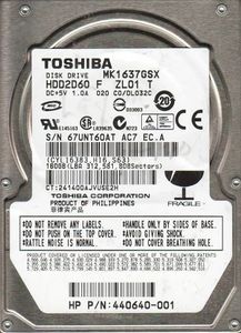 Toshiba mk1637gsx 160gb