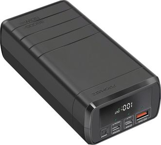 Promate powermine 130w 38000mah 100w pd usb-c 24w pd usb-c 22.5w qc3.0 usb-a total 130w
