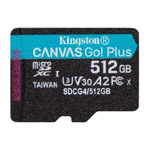 Kingston 512 gb microsdxc canvas go! plus uhs-i u3 v30 a2 class 10
